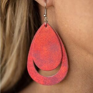 Fiery Firework Red Earrings paparazzi